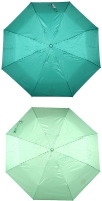 Bizarro.in 3 Fold Set of 2 Plain Office Men::Women_158 Umbrella(Green)