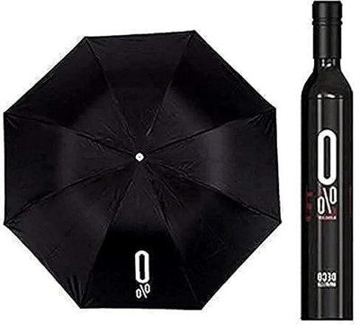 Froska Bottle Umbrella Windproof Double Layer Compact Umbrella with Bottle Cover Umbrella(Black)