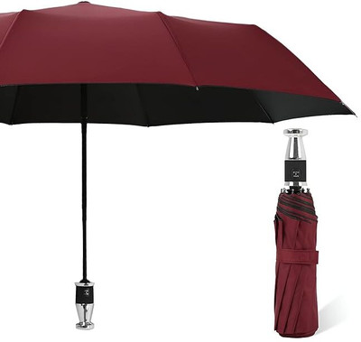 Star Work AUTO OPEN & CLOSE ROUND HANDLE UMBRELLA (RED PACK OF 1) Umbrella(Red)