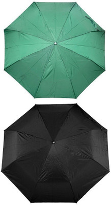 Bizarro.in 3 Fold Set of 2 Plain Office Men::Women_49 Umbrella(Green)
