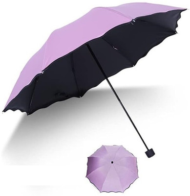 TAPAHPRIYAY Magic Umbrella of Blooming Folding Portable for UV Protection & Rain Umbrella(Purple)
