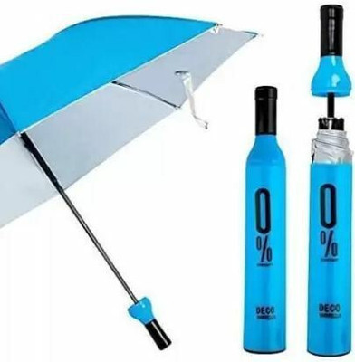 Radheraj Windproof Double Layer Bottle Umbrella for UV Protection & Rain Umbrella(Blue)