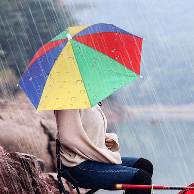 YAKAAWA 1445_Hands Free Umbrella Hat to Protect from Sun & Rain Umbrella(Multicolor)