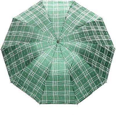 CHATTRI WALA Casual Print 3 Fold Anti-UV / Rain Umbrella ,Pack Of 1 Umbrella(Green)