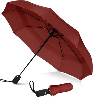 Attilio Big Size Automatic Open and Close Umbrella For Rain & UV Protection Umbrella Umbrella(Red)