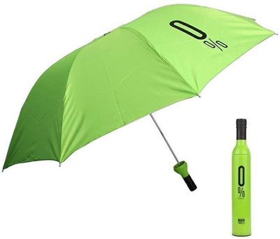 SHASHWAT 21 INCH Windproof Double Layer Umbrella with Bottle Cover Umbrella for Rain Umbrella(Green)