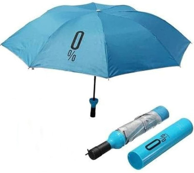 RECTITUDE Mini Compact Foldable Umbrella with Plastic Case Portable Umbrella with Bottle Umbrella(Blue)