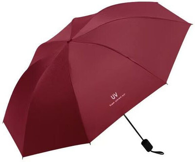 HEYMAK Pack of 1 UV protection Unisex Auto Open 54 inch 3 fold Rain Umbrella for Men` Umbrella(Maroon)