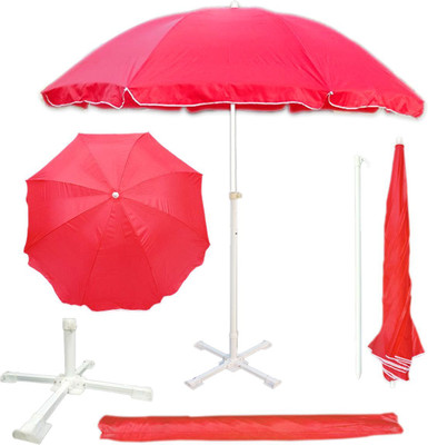 Dark Moon Multipurpose 7ft Garden Umbrella With Stand – Perfect for Cafe or Home Garden Umbrella(Red)