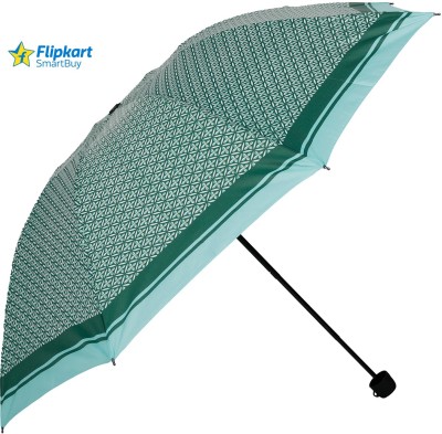 Flipkart SmartBuy 3 Fold Printed Rain and Sun Protective Manual Open Umbrella(Green)