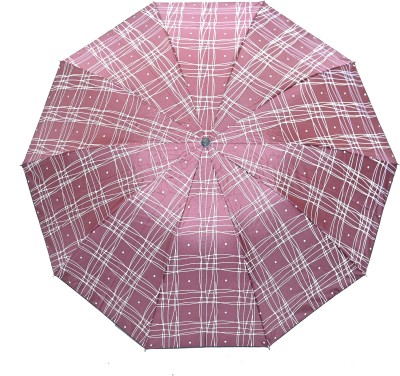 CHATTRI WALA Casual Print 3 Fold Anti-UV / Rain Umbrella ,Pack Of 1 Umbrella(Maroon)