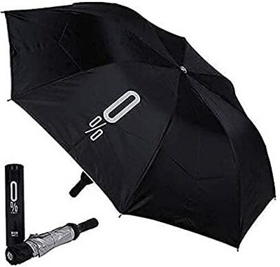 QARB Double Layer Folding Portable Umbrellas with Bottle Cover for UV Protection Umbrella(Black)