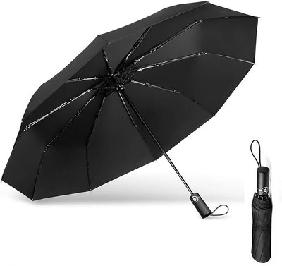 Ayaavaj UV Protection Auto Open Windproof Umbrella Umbrella(Black)