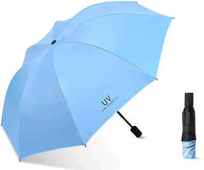 UV Super prevent sun UV Reverse Folding Umbrella | Double Layer Windproof | UV Protection | Unisex Umbrella(Blue)
