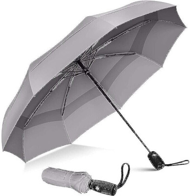 NILAMBER Auto Open 2 Fold For Protection Against Rain Sun+UV with cover Umbrella(Grey)