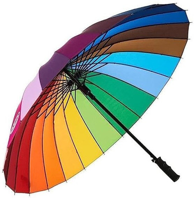 Qolixs Rainbow Umbrella Manual Open Photography & Sun Protection, Windproof Umbrella(Multicolor)