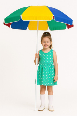 GREEN BIRD 7FT Garden Umbrella Waterproof Quick Setup Sturdy Base Rust Proof Umbrella(Multicolor)