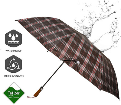 SFAB 2 Fold Printed Rain Sun & UV Rays Protective Double Coated Manual Open Umbrella(Blue, Red)
