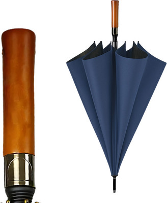 Star Work TRAVEL AUTO OPEN,LIGHTWEIGHT & FOLDING WINDPROOF FOR RAIN BIG WOODEN HANDLE Umbrella(Blue)