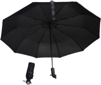 FAIRBIZPS 3 Fold Umbrella Auto Open and Auto close Umbrella(Black)