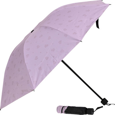 Umbrella mart 3 Fold Digital Printed Rain Sun & UV Rays Protective Manual Open Umbrella(Pink)