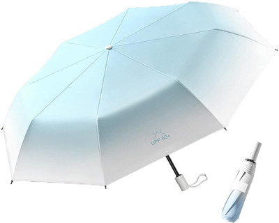 gustave Automatic Folding Umbrella for Women Rain Sun Proof UV Gradient Travel Umbrella Umbrella(Blue)