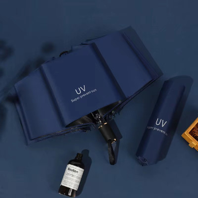 Vihan Trends 3 Fold Manual Open Close UV/UF Umbrella for Sun/Rain Protection 1.4 Chata Umbrella(Blue)