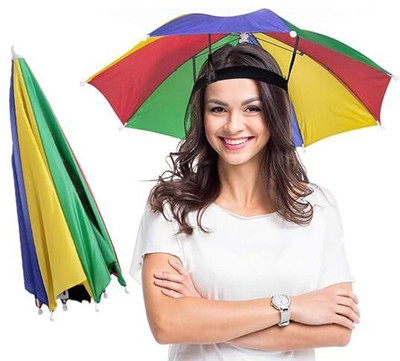 timecarry Rainbow Umbrella Hat Hands free Z19 Umbrella(Multicolor)