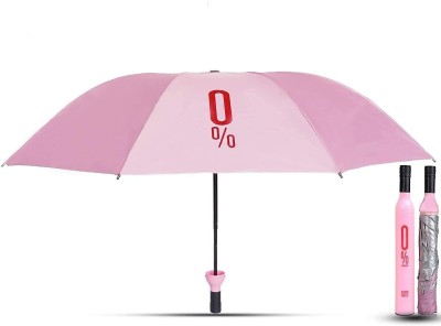 QARB Foldable Bottle Umbrella Stylish Windproof Portable with UV Protection & Rain Umbrella(Pink)