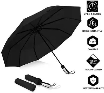 BELLIVINO Travel Foldable Auto Open and Close Umbrella Sun&Rain Umbrella Umbrella(Black)