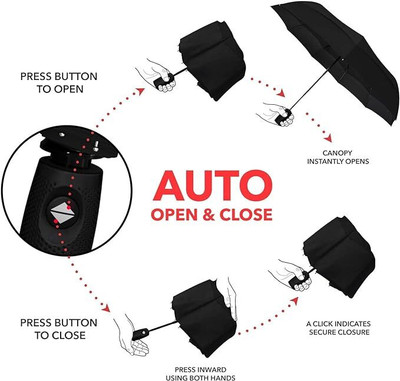 Dfasion Auto open and close umbrella to use a rain 21 Umbrella(Black)