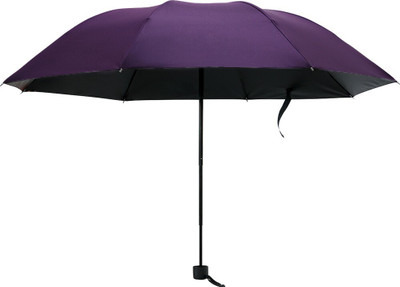 KUBER INDUSTRIES 3 Fold Manual Umbrella(Purple)