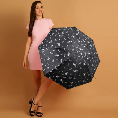Flipkart SmartBuy 3 Fold Digital Printed Rain Sun & UV Rays Protective Manual Open Umbrella(Black)