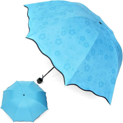 GOPINATH AUTOLINK 3 Fold Magic Pattern Change Sun And Rain and all seasons Protection Umbrella Umbrella(Blue)