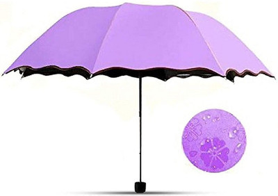 Xydrozen ™ BAU-33 Unisex Changing Secret Blossoms Umbrella Occur with Water Magic Print Umbrella(Purple)