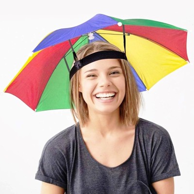 Adorazone Hands Free Hat Umbrella for Kids & Adults | Outdoor Sun and Rain Protection Umbrella(Multicolor)