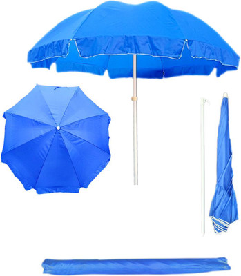 RAINVIBE Garden Umbrella Center Pole Portable 7ft UV Protection Waterproof Umbrella(Blue)