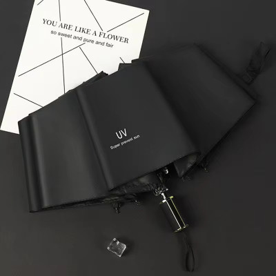 Vihan Trends 3 Fold Manual Open Close UV/UF Umbrella for Sun/Rain Protection 1.3 Chata Umbrella(Black)