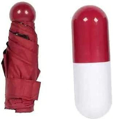 UNIQ Ultra Lights and Small Mini Umbrella with Cute Capsule Case Umbrella(Maroon)