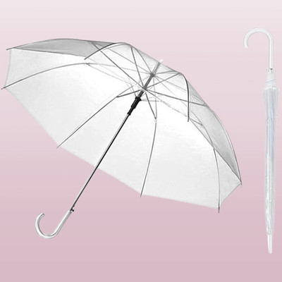 AVANTRA Clear Transparent Dome Umbrella with Curved Handle for Rain Protection Umbrella(Transparent)