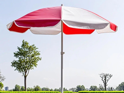 Rainpopson Big Size Garden Umbrella Heavy Cloth Material Umbrella(White, Red)