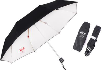 Adi K.C.Paul & Sons RICO 3 FOLD Umbrella for men & women | 3 fold umbrella for women | KC Paul Umbrella(Black, Silver)