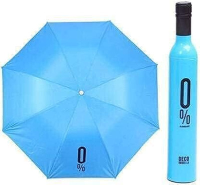 Blitzbot Mini Wine Bottle Umbrella Portable Folding UV Proof Compact Lightweight Umbrella(Blue)