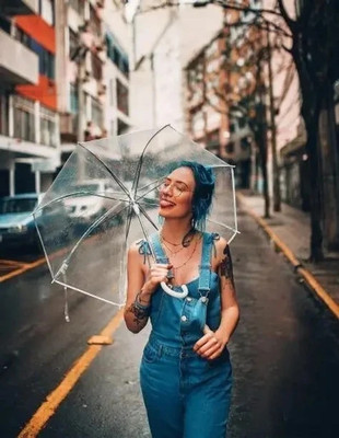 ASTRELLA ARUG_Transparent Umbrella || Durable Wind-Resistant, Foldable Umbrella(Transparent)