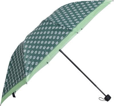 Umbrella mart 3 Fold Striped Printed Rain and Sun Protective Manual UMBRELLA Umbrella(Green)