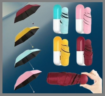 Jenienterprisee Ultra Light Mini Folding Compact Pocket Umbrella with Lovely Capsule Umbrella-01 Umbrella(Multicolor)