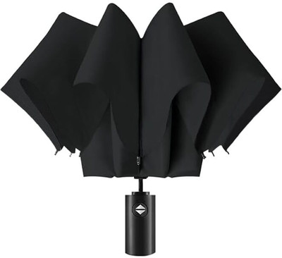 BRAVIK Auto Open/Close 3-Fold Compact Travel UV Protection for Rain – Men Umbrella(Black)