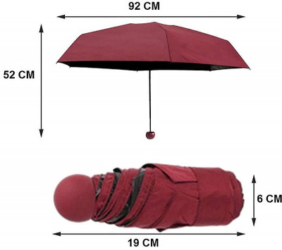 Xydrozen Capsule Case Waterproof Ultra Protective/Mini UV Umbrella-CIU-32 Umbrella(Maroon)
