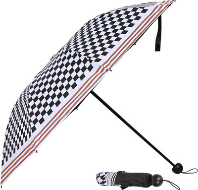 Umbrella mart 3 Fold Digital Printed Rain Sun & UV Rays Protective Manual Open Umbrella(Brown)