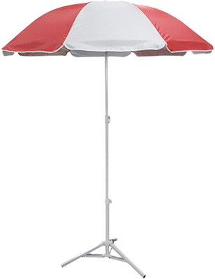 Dark Moon Garden Umbrella With Stand 7ft Outdoor Big size Umbrella for Shop,Garden SA35 Umbrella(Red, White)